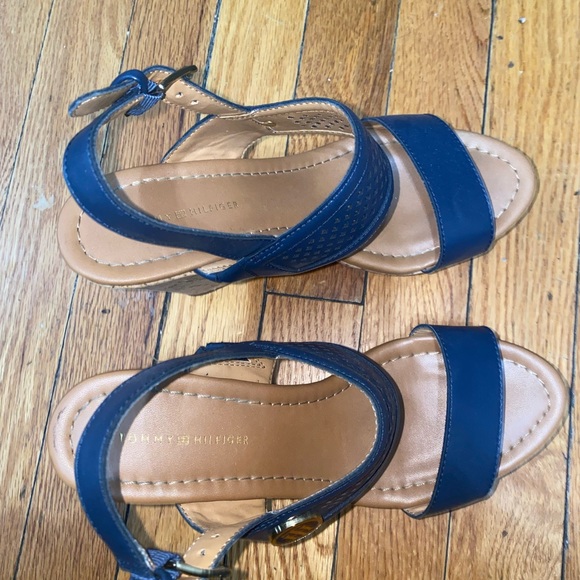 Tommy Hilfiger Navy Wedges - Picture 8 of 8